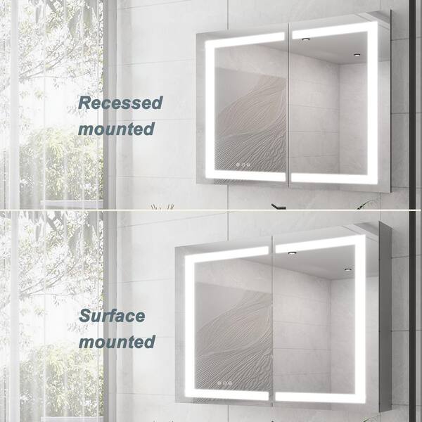 Ziyudura 36 in. W x 30 in. H Rectangular Aluminum Recessed