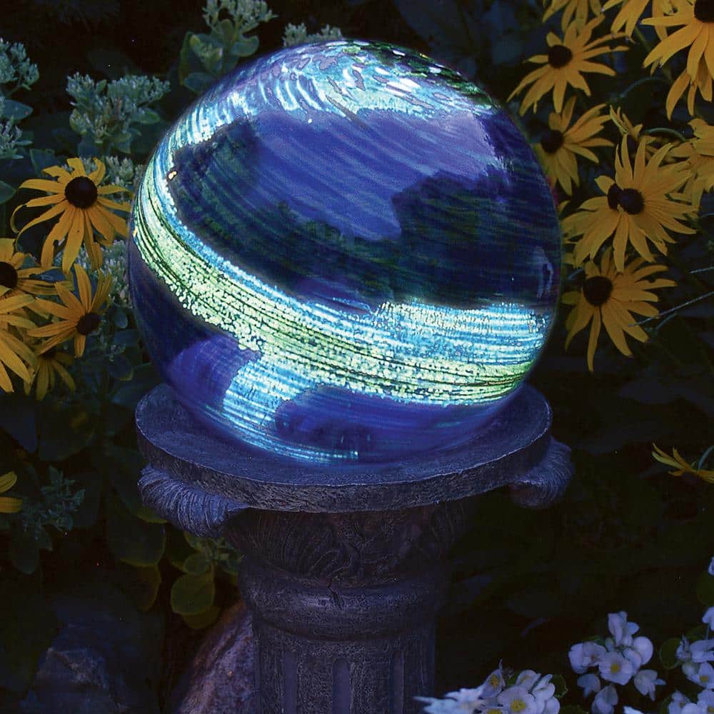 Echo Valley 10" Cobalt Blue Swirl Hand Blown Glass Gazing Ball