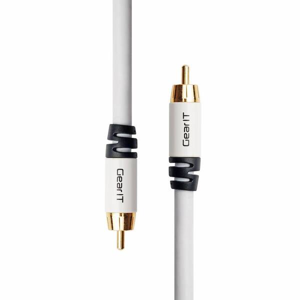 GearIt 15 ft. RCA Subwoofer Audio Cable with Gold Plated - White (2-Pack)