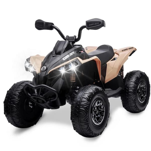 Garvee 12V Kids Ride on Toys with Parental Remote, Bluetooth Audio, Music Player, LED Lights Electric Car, Ages 3-8, Khaki