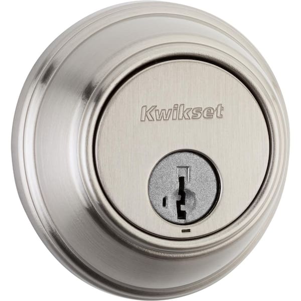 Kwikset 817 Series Satin Nickel Single Cylinder Round Deadbolt Featuring SmartKey Security