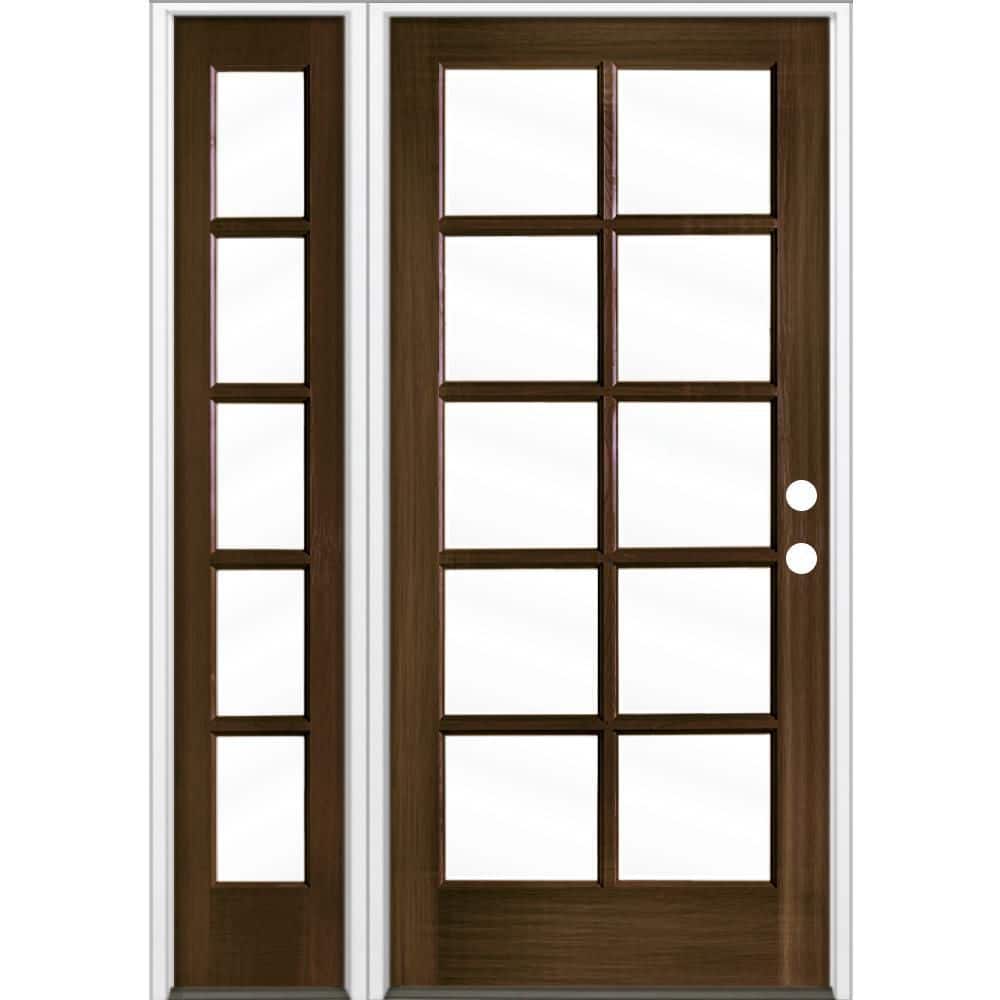 50 in. x 80 in. French LH Full Lite Clear Glass Black Stain Hemlock Prehung Front Door with LSL price history on PriceWatchPro