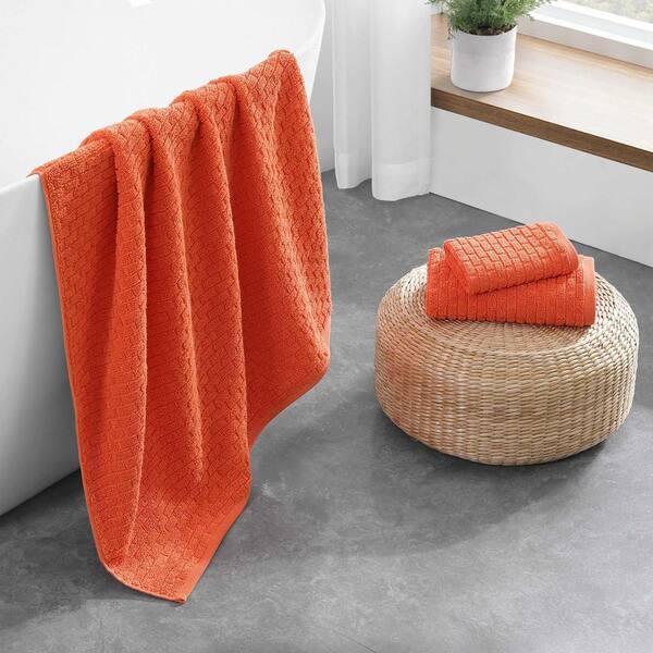 Tommy Hilfiger Brick Texture Flame Orange 6-Piece Terry Cotton