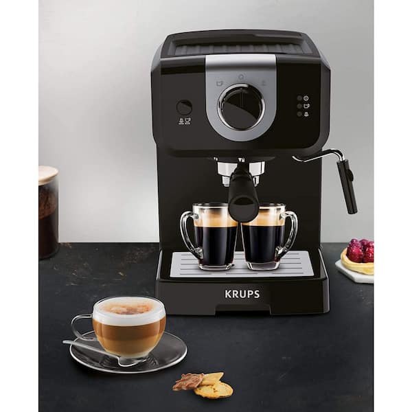 Krups 2-Cup Black Cappuccino Espresso Machine With Adjustable Manual Settings XP320850 - The