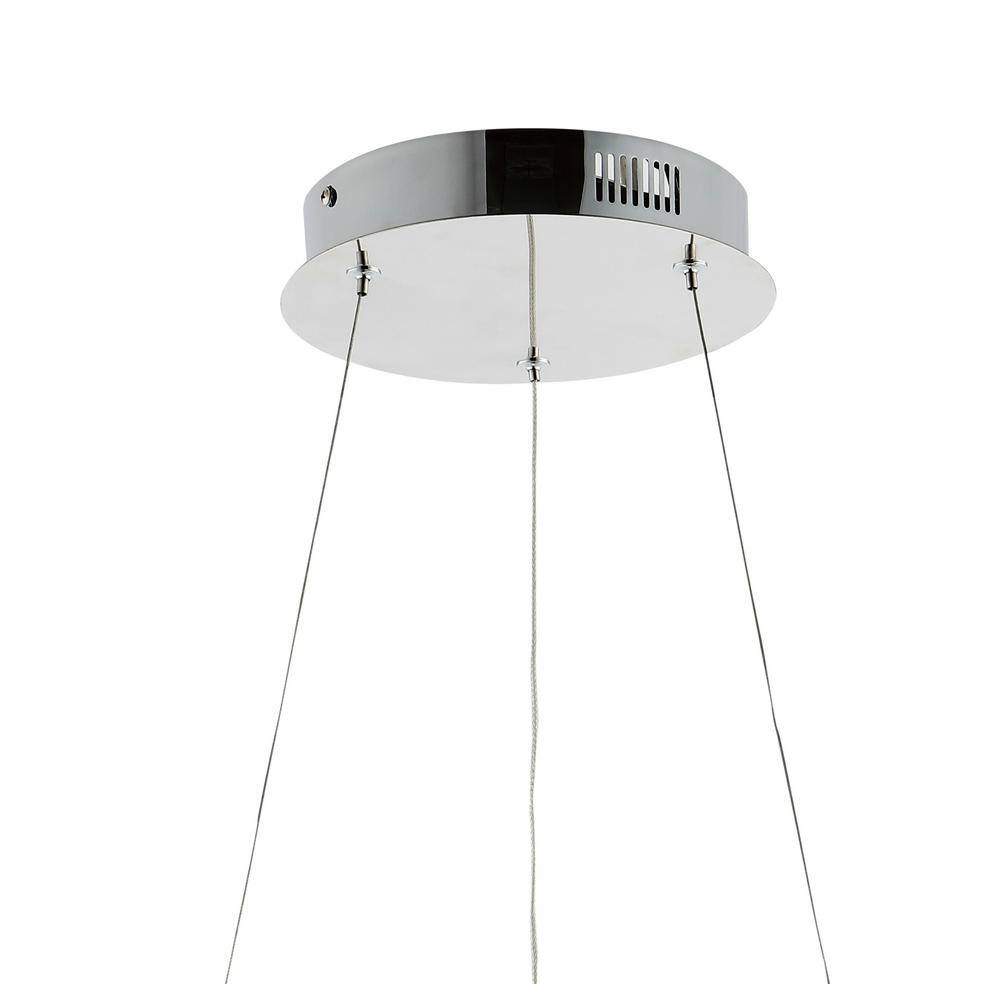 Bradley 15.75" Chrome Modern LED Round Pendant Light