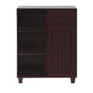 Catalina 26 in. W x 15.5 in. D x 34.3 in. H Brown Wooden Linen Cabinet with Storage Drawer