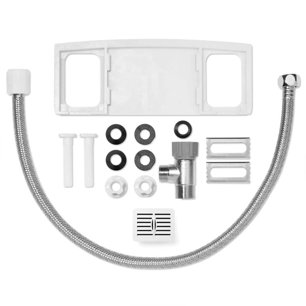 White Elongated Sidearm Bidet Seat with Warm Air Dryer