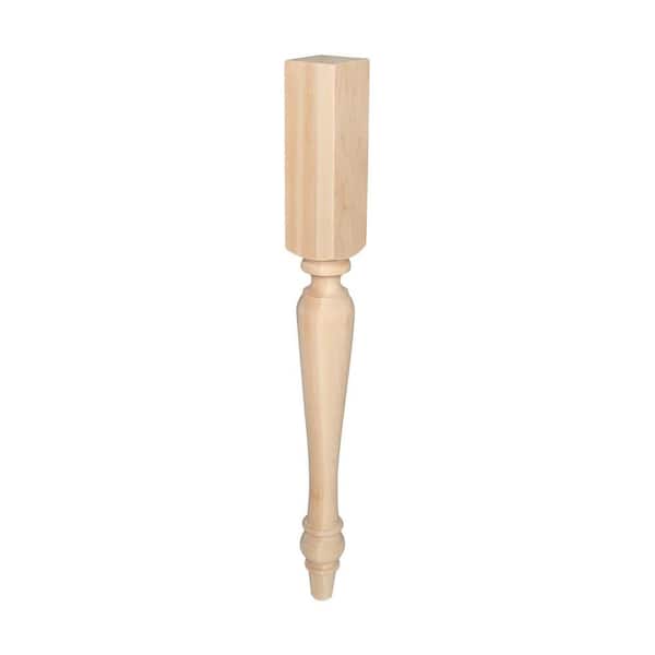 American Pro Decor 35-1/4 in. x 3-1/2 in. Unfinished North American Solid Maple Kitchen Island Leg