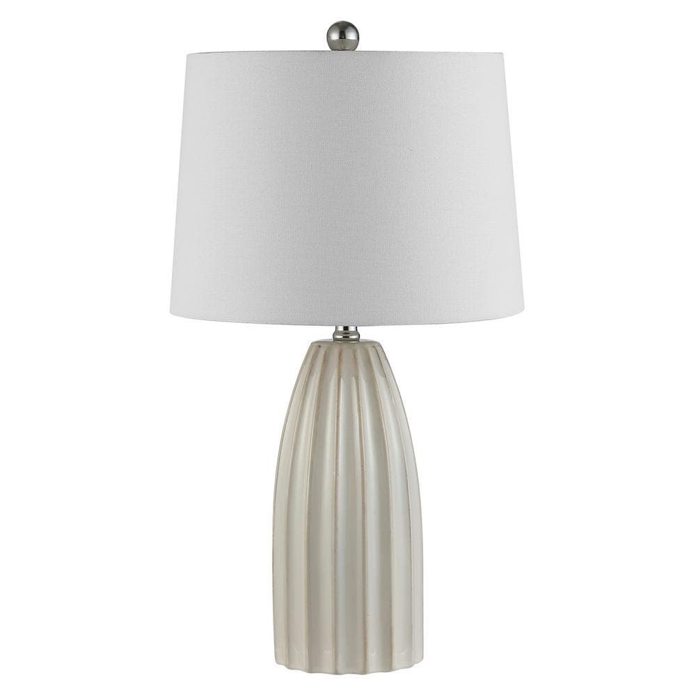 SAFAVIEH Kayden 25. 5 in. Ivory Table Lamp with White Shade TBL4343A ...