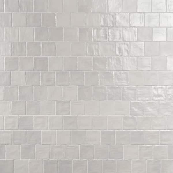Amagansett Gin White 4 in. x 4 in. Mixed Finish Ceramic Wall Tile (0.108 sq. ft./Case)