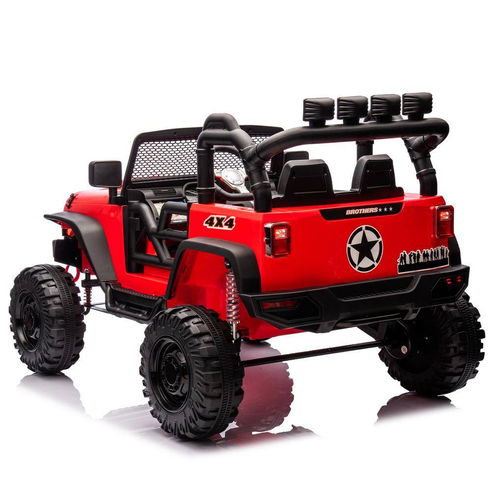 Red 24V Electric Ride-On SUV with Remote Control and LED Lights
