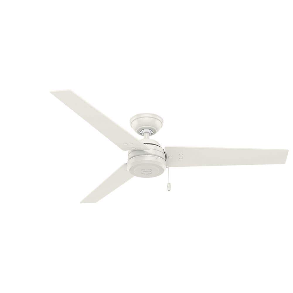 Hunter Cassius 52 Inch Indoor and Outdoor Ceiling Fan w/ Pull Chain Matte Black 