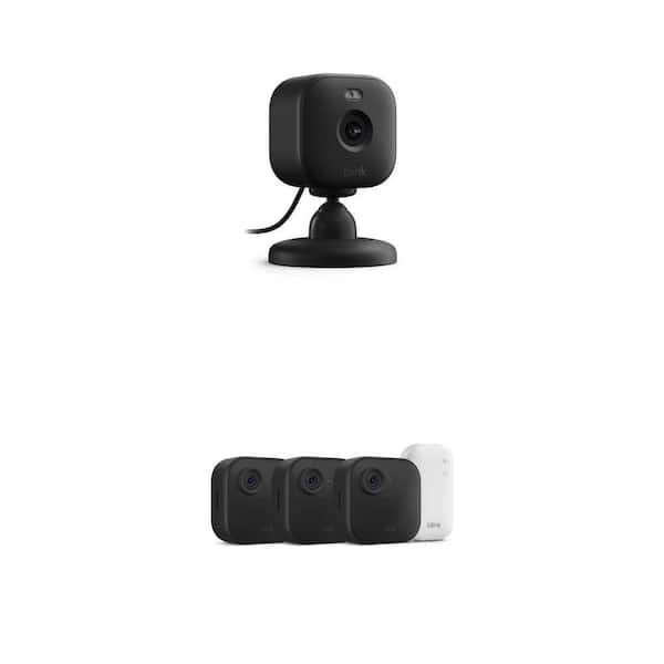 Mini 2 Wired 1080p HD Indoor/Outdoor Smart Security Camera (1-Pack) and 3-Camera Wireless Security System