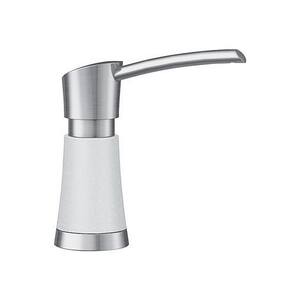 Artona Deck-Mounted Soap and Lotion Dispenser in White and Stainless