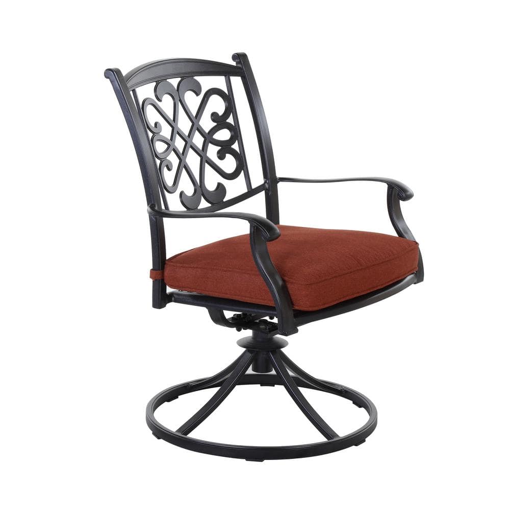 360° Spin Aluminum Swivel Rocker Deep Cushioned Outdoor Rocking Chair with Red Cushion for Backyard Set of 2 price history on PriceWatchPro