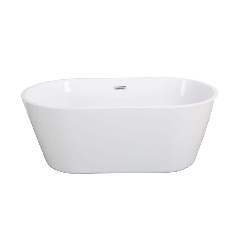 55.13 in. x 23.25 in. Acrylic Soaking Bathtub in White with Center Drain price history on PriceWatchPro