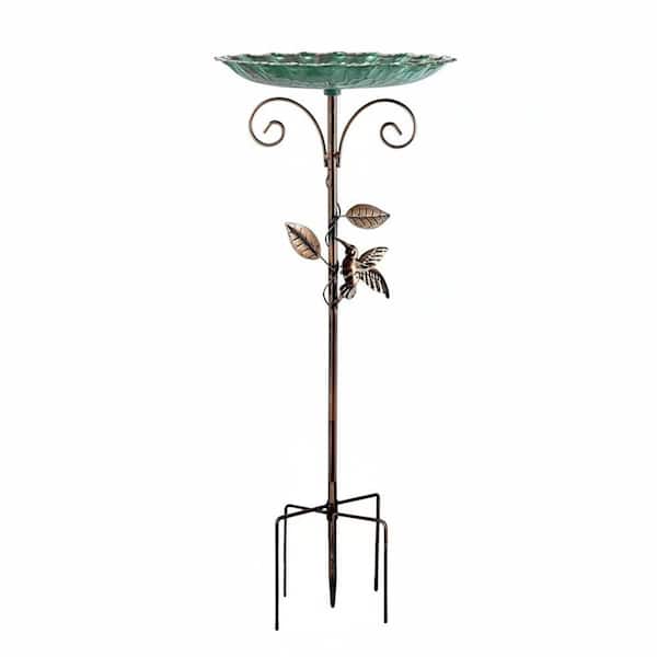 Green Vintage Birdbaths Standing for Garden Patio