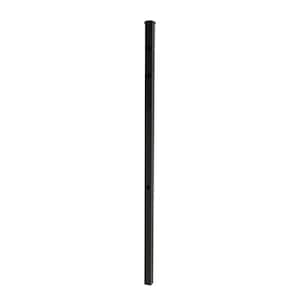 72 in. Osprey Black Aluminum End/Gate Fence Post with Flat Cap