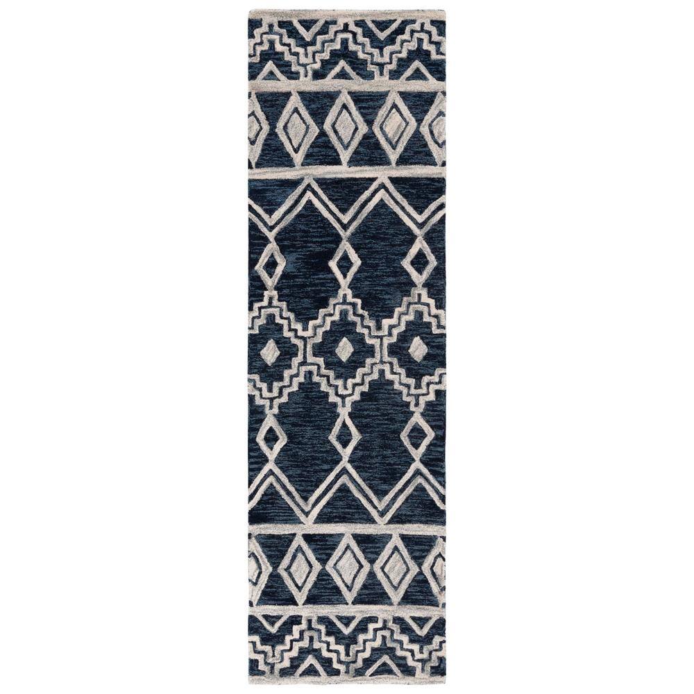 Toravon Rugs SAFAVIEH Abstract Navy/Ivory 2 ft. x 8 ft. Chevron Tribal Runner Rug ...