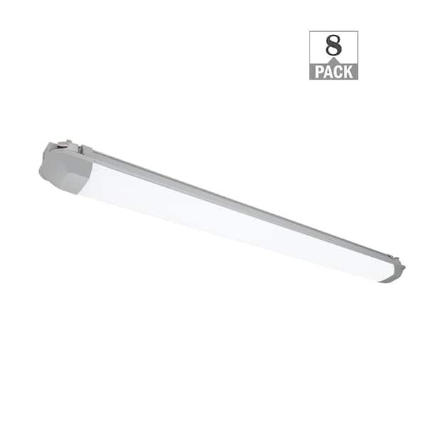 8-Pack 4 ft. Vapor Tight 4500 Lumens LED Wraparound Light Fixture 120-277 Volt Adjustable CCT Wet Rated