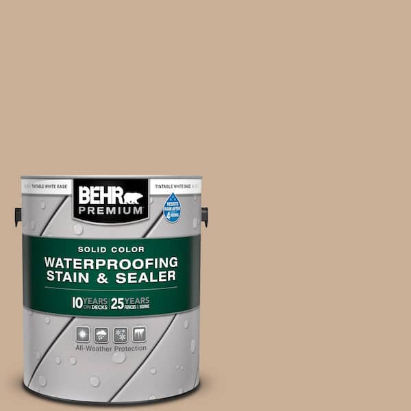 BEHR PREMIUM 1 gal. #N260-3 Polo Tan Solid Color Waterproofing Exterior Wood Stain and Sealer