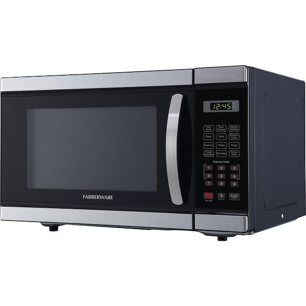 Farberware 1.1 Cu. Ft. 1000-Watt Stainless Steel Microwave Oven FMO11AHTBKM  - The Home Depot