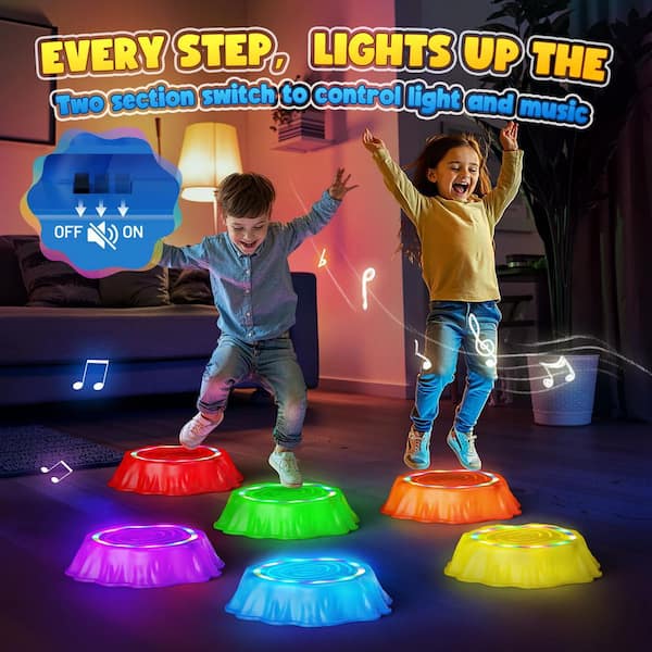 OGETFUUR 9.5 in. W x 2.8 in. H PP Light up & Music Non-Slip