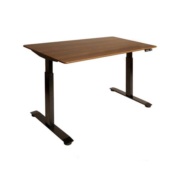 Seville Classics 54 in. Rectangular Black/Walnut Standing Desks with Adjustable Height