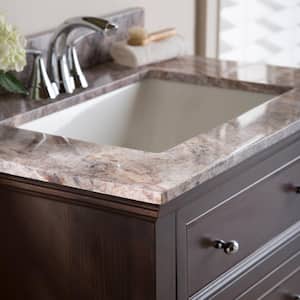 31 in. W x 22 in. D Cultured Marble White Rectangular Single Sink Vanity Top in Cold Fusion