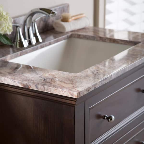 Home Decorators Collection 31 in. W x 22 in. D Cultured Marble White Rectangular Single Sink Vanity Top in Cold Fusion