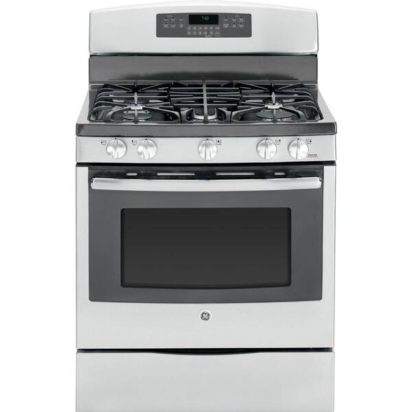 GE 5.6 cu. ft. Gas Range with Self-Cleaning Convection Oven in Stainless Steel