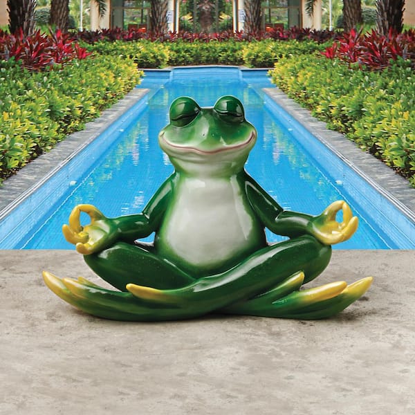 Premium Photo  Brightly colored frog sitting in a yoga pose with