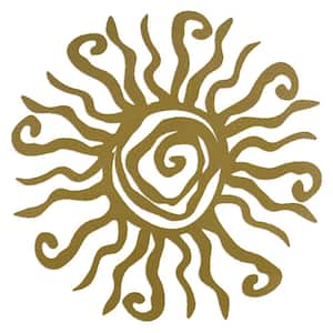 1 Pack Wall Art 12 in. x 12 in. Gold Wacky Sun Metal Work, Wall Architectural Decor