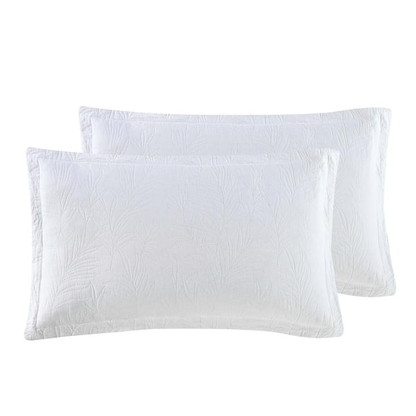 Solid Costa Sera 2-Piece White Cotton King Shams