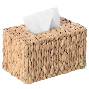 Water Hyacinth Wicker Rectangular Tissue Box Cover - Tall, Size of a Kleenex Tissue Box