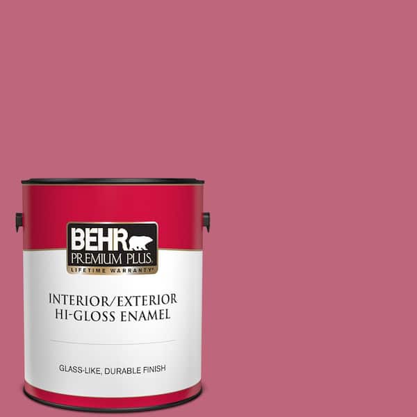 BEHR PREMIUM PLUS 1 gal. #120D-4 Mulberry Hi-Gloss Enamel Interior/Exterior Paint