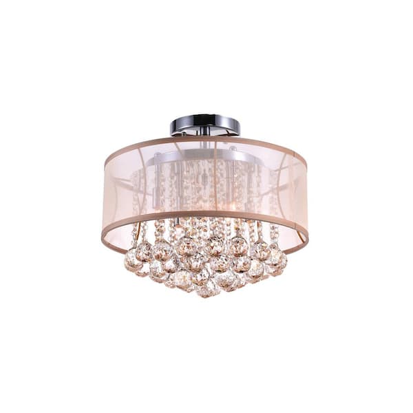 CWI Lighting Radiant 6 Light Drum Shade Flush Mount With Chrome Finish