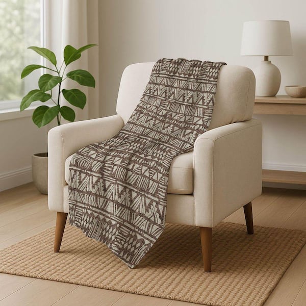 Premium Machine Washable ASB907 Brown 50 in. x 70 in. Sherpa Throw Blanket