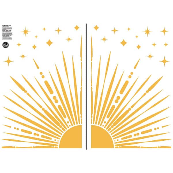 RoomMates 24 in. W x 36 in. L Yellow Sunrise Wall Decals 26-Piece