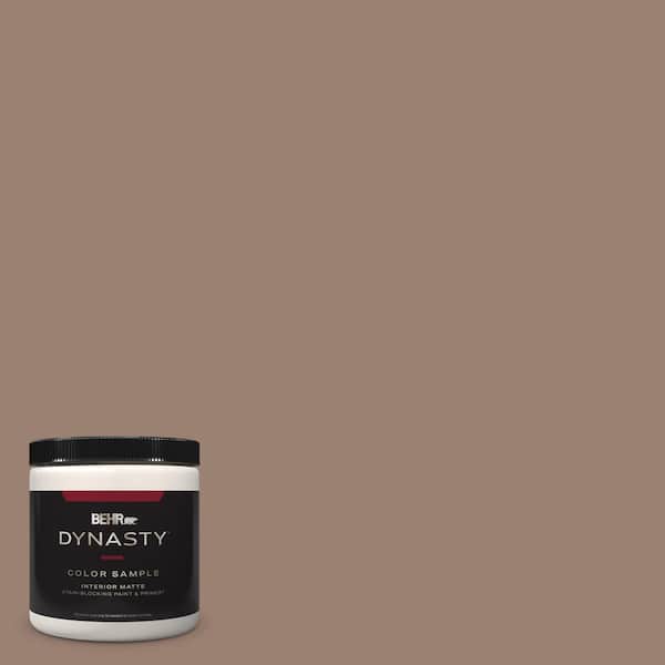 BEHR DYNASTY 8 oz. #N190-5 Frontier Brown One-Coat Hide Matte Stain-Blocking Interior/Exterior Paint and Primer Sample
