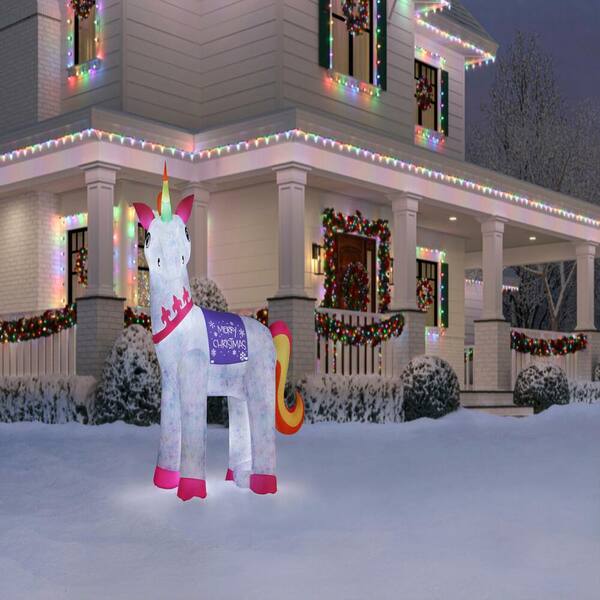 7ft Unicorn Christmas Halloween & selling Birthday Inflatable by Gemmy