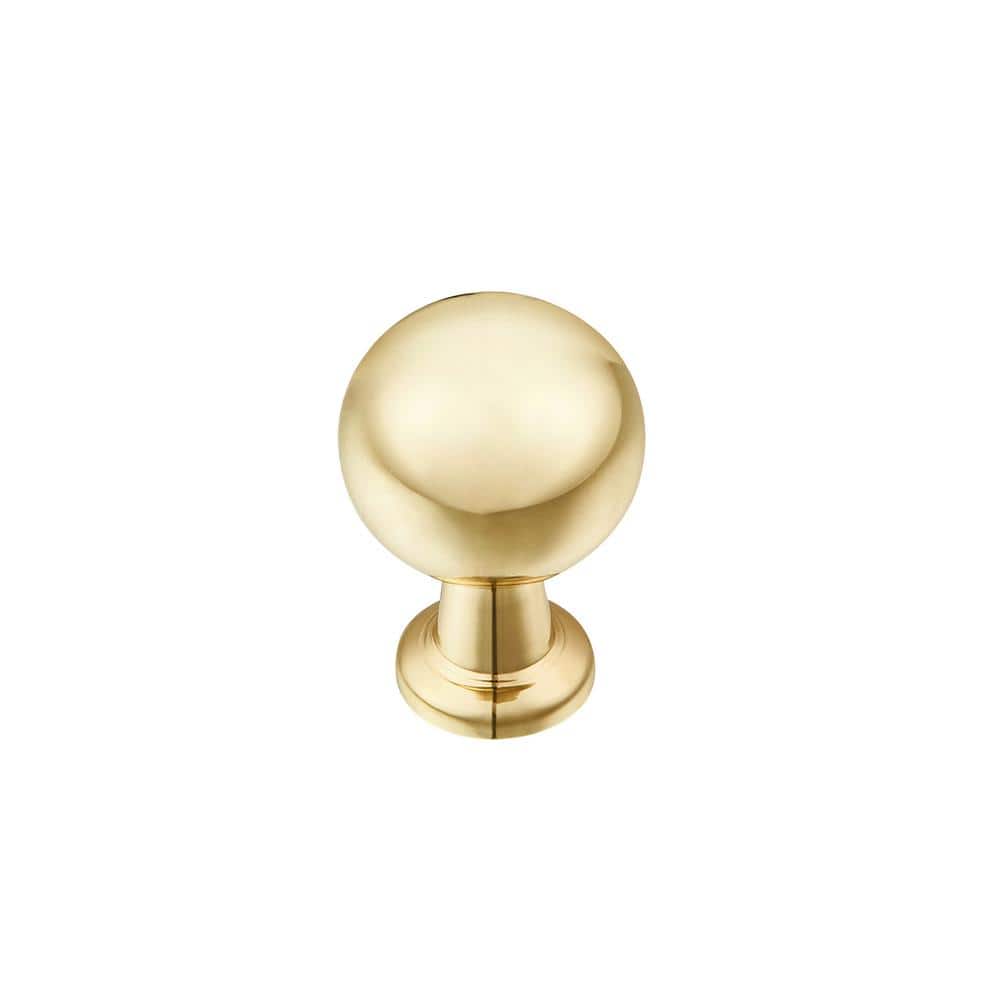 Gold Round Zinc Cabinet Knob with Mounting Hardware