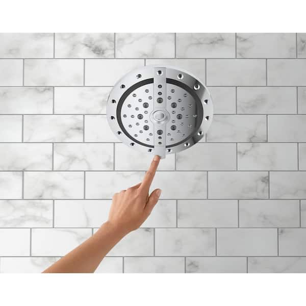 Recharge 6-Spray 9.1 in. Single Wall Mount Fixed Shower Head in Polished Chrome Recharge 6-Spray 9.1 in. Single Wall Mount Fixed Shower Head in Polished Chrome