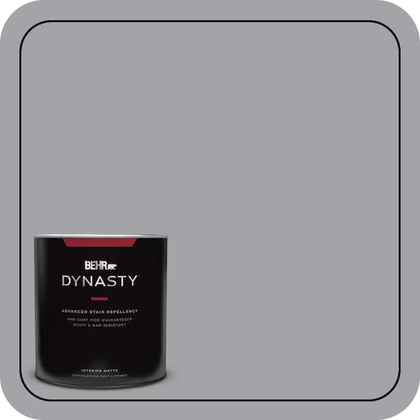 BEHR DYNASTY 1 qt. #N530-4 Power Gray One-Coat Hide Matte Interior Stain-Blocking Paint and Primer