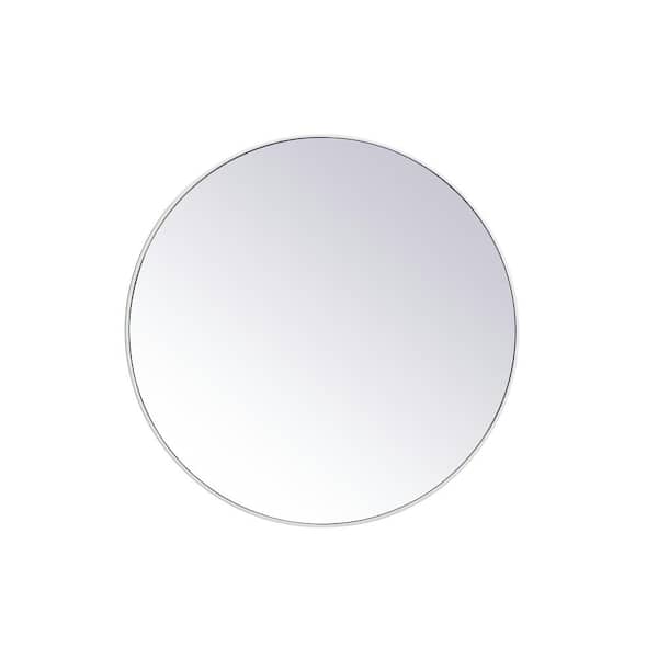 Unbranded Large Round White Modern Mirror (45 in. H x 45 in. W)
