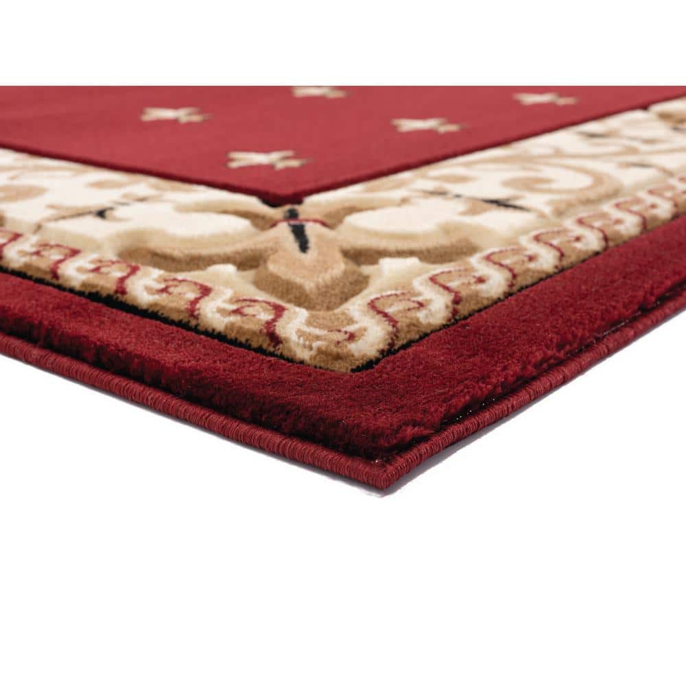 Bristol Elegance Burgundy Synthetic 3' x 4' Tufted Area Rug