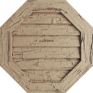18 in. x 18 in. Octagon Hand Hewn Polyurethane Timberthane Faux Wood Non-Functional Paintable Gable Vent