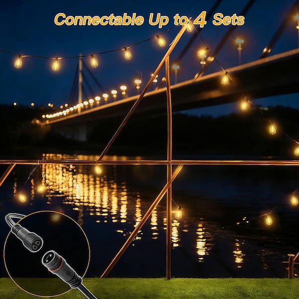 16 Light 30 ft. Black Indoor/Outdoor Remote Dimmable 3-Mode Timers