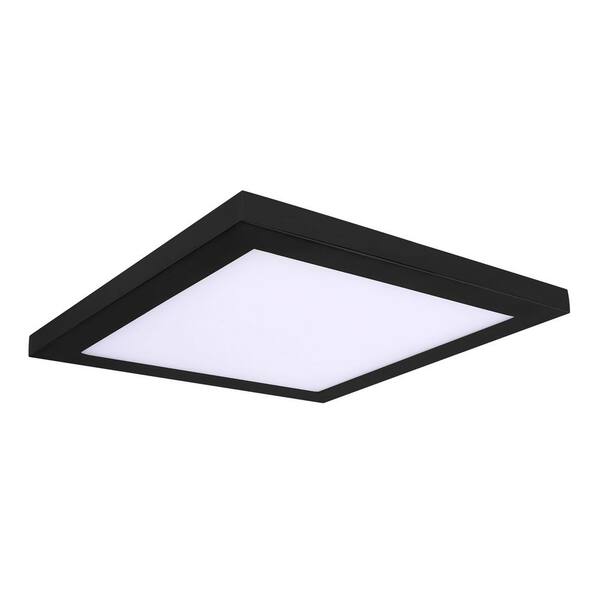 AMAX LIGHTING Square Slim Disk Length 10 in. Black New Construction Recessed Integrated LED Trim Kit Square Fixture 3000K Warm White