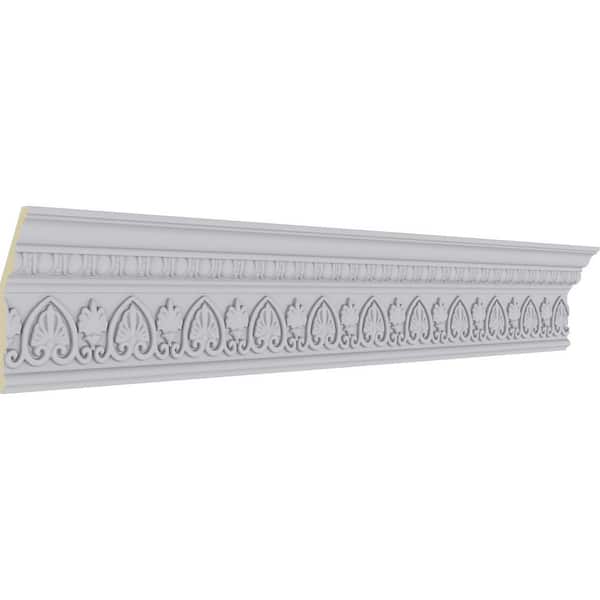Ekena Millwork 2-1/2 in. x 6-3/8 in. x 94-1/2 in. Polyurethane Kirke Crown Moulding